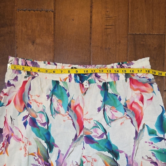 FINAL CLEARANCE Calia Floral Linen Resort Wear Wide Leg Pants In XL - Picture 8 of 12